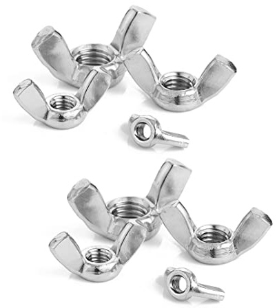 Flügelmuttern, Befestigungselemente, 10 Stück, Edelstahl/verzinkt, for Festziehen(Zinc Plated,M5)
