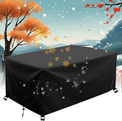 AJALGZ Abdeckung für Gartenmöbel 240x225x60cm/TxBxH Schwarz Anti-UV 420D Oxford Gewebe wasserdichte Schutzhülle für Gartenmöbel Sets Tische und Stühle Gartentische Abdeckung für Outdoor-und Indoor