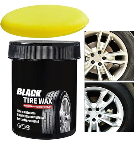 Brillant de pneu - Crème d'entretien de jante 150g - Avec nettoyant de jante noire hydrofuge,Pour caoutchouc Camion RV SUV SUV Scooter