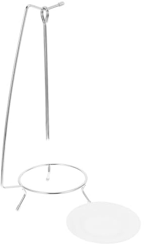 SHINEOFI Support à Brochettes en Acier Inoxydable avec 2 Brochettes Support Suspendu pour Barbecue Étagère Compacte Camping et Pique-Niques Accessoires Barbecue Réutilisables