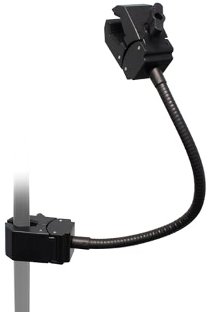 Support pour Caméra à Double Pince Super Clamp avec Connecteur Flexible Orientable de 30 cm (Col de Cygne) pour Parapluie, Perche, Trépied, Guidon