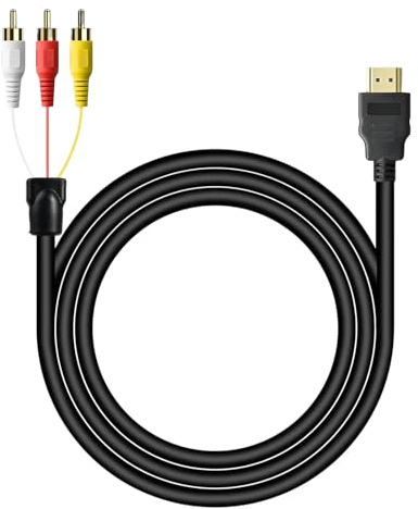 YFYWINSH Cable HDMI a RCA Cable HDMI 1,5 m, Adaptador HDMI Audio Video 1080P, Convertidor a RCA Unidireccional, Adaptador HDMI RCA Compatible con TV, DVD, Proyector, Reproductor multimedia