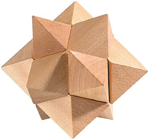 Playtastic Knobelspiel Holz: Geduldspiel Stern aus Holz (Knobelspiele Lösungen, Denkspiele aus mit Lösungen, 3D)