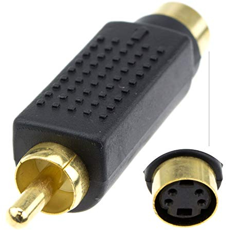 kenable SVHS 4 pin S-Video To Composite RCA Phono Converter Adapter GOLD