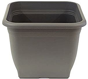 greemotion Pflanzkübel Pia Anthrazit-Grau - Blumentopf 40x40cm - 25L Blumenkübel eckig - Übertopf UV-beständiger Kunststoff - Pflanztopf frostsicher - Pflanzgefäß mit Bodenlöchern - Pflanzen-Zubehör