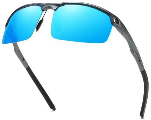 DUCO Retro Polarisierte Sonnenbrille für Herren Metall Fahrerbrille 8550