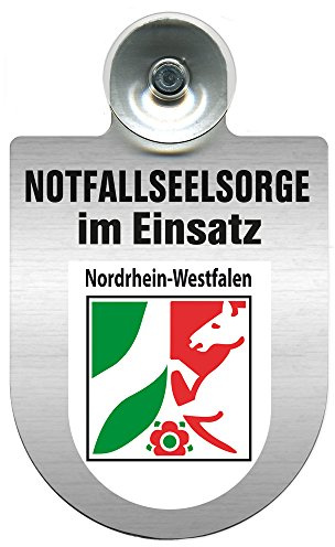 Einsatzschild mit Saugnapf Notfall Seelsorge im Einsatz incl. Regionenwappen nach Wahl 393829 Farbe Region Nordrhein-Westfalen