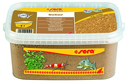 sera Gravel Ocher 0-2 mm 3.000 ml – Ghiaia Naturale Color ocra (Ø 0 – 2 mm) per Tutti Gli acquari d'Acqua Dolce e Marina