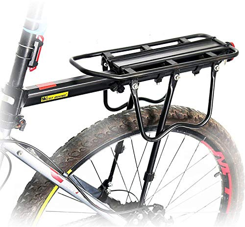Queta Rear Bike Rack, Adjustable Aluminium Alloy, Maximum Load 50kg with Reflector