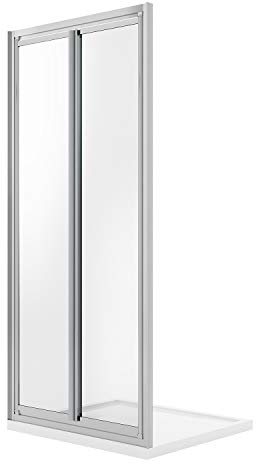 Porta Doccia 70CM H185 Cristallo Trasparente Apertura Saloon con Doppia Anta Battente mod. Clint