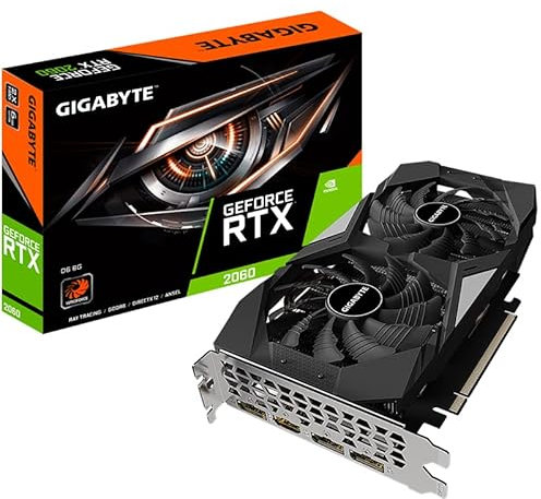 Gigabyte Tarjeta gráfica GeForce RTX 2060 D6 6G (rev. 2.0), 2 ventiladores WINDFORCE, 6 GB 192 bits GDDR6, GV-N2060D6-6GD REV2.0
