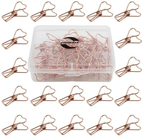 Zoohot 25 Stück Rosegold klammern Papier Metall Clips Büroklammern Vielzweckklammern für Notizen Briefpapier Clip Bürobedarf