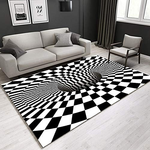 GUOCU 3D Illusion Teppich,3D Teppich Optischer Täuschung,Vortex Teppiche rutschfeste Bodenmatte Sofa Matte Bettvorleger Rechteckiger Bereich Teppich fürs Wohnzimmer Schlafzimmer Fußmatte 1 140x200CM