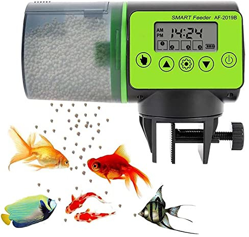 Aedcbaide Automatic Fish Feeder for Aquarium, Auto Fish Food Dispenser with 200ML Capacity, Auto Feeder with Super Mute, Food Timer Dispenser for Tank and Vacation