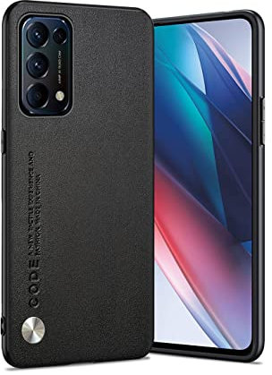 Puxssul For Oppo Find X3 Lite 5G Case, Soft TPU Faux Leather Case, Extremely Lightweight Ultralight Leather Camera Case for Oppo Find X3 Lite 5G (Black)
