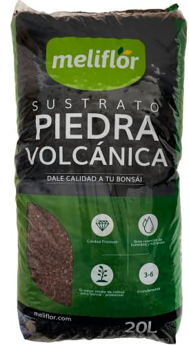 Sustrato Piedra Volcánica Meliflor Puzonala Cribada Roja 20L