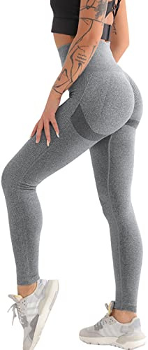 Getervb Sports Leggings Damen High Waist Scrunch Butt Leggings Push Up Seamless Booty Leggings Blickdichte Hose für Gym Yoga Fitness Workout Tights