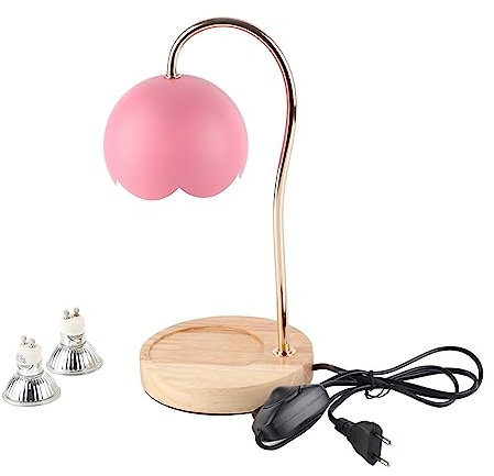 UPQRSG Lampada Scaldacandele, la Fragranza di Fusione Uniforme Dimmerabile sarà più Pura Scaldacandele, Fonditore di Cera per Candele Multifunzione Decorativo, per Camera da Letto(Rosa)