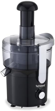 Techwood Centrifugeuse Multi-Fruits - 2 Vitesses, Fonction Impulsion, Réservoir Jus 300ml, Déchets 400ml, Pieds Anti-Dérapants, 350W