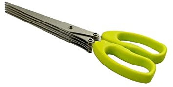 AttreX Forbici artigianali Forbici tritate da cucina Scalogno tritato tritato in acciaio inossidabile Utensile da taglio tritato al rosmarino Forbici multistrato Forbici