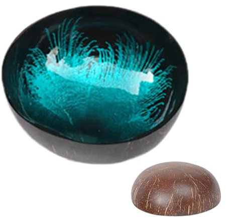 ZORQ Cuenco de concha de coco natural, cuenco de batidos de colores únicos, decoración del hogar para oficina, hogar, servir frutas, nueces, mesa de almacenamiento de llaves, cuencos de ensalada,