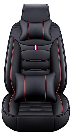 PAREKS Auto Sitzbezüge Sets,Für BMW All Model E81 E88 F20 F21 F45 F22 F30 F31 F34,Wasserdichtes Sitzbezüge Sitzschoner Innenraum Zubehör,D-Black Red-Luxurious