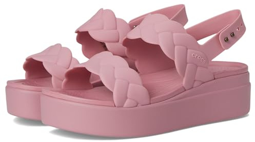 Crocs Women's Brooklyn Woven Low Wedge Sandals Rosett Woven 10 Medium