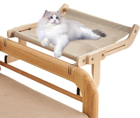 Hamaca para gatos con ventana, percha para ventana de gato, hamaca para gatos, hamaca para gatos, hamaca para gatos al lado de la cama, percha ajustable para gatos, alféizar de la ventana, mesita de