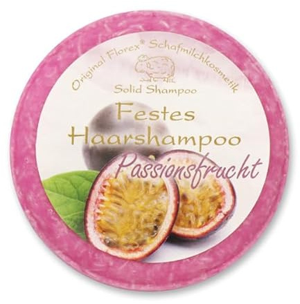 Florex Schafmilch Festes Haarshampoo Passionsfrucht Naturprodukte 58g Florex Haarwaschseife festes Shampoo tägliche Haarwäsche