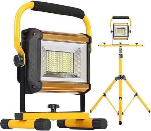 ZVALIEVYE Foco Led de 100 W con Trípode | Iluminación de Seguridad Impermeable Ip 65 para Jardín, Garaje, Focos, Luces de Seguridad