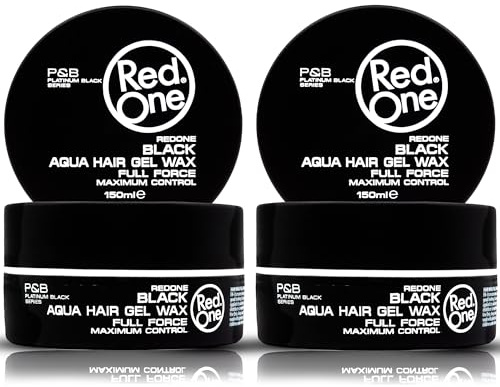 Redone Cire Aquatique Coiffante Noir 150 ml | Forte Tenue l Gel Pour Les Cheveux | Ultra-tenue | Pour Hommes et Femmes | Parfum Cerise | Contrôle Maximum | Lot de 2