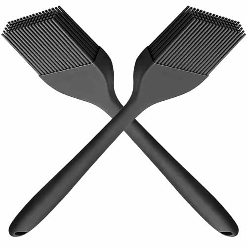 3 Stk. 21cm Silikon Backpinsel Basting Gebäckbürste Grillbürste Gebäck Kochbürste Öl Backbürsten Hitzebeständige Küche Pinsel Lebensmittel Spülmaschinengeeignet Backbürste Farbe schwarz