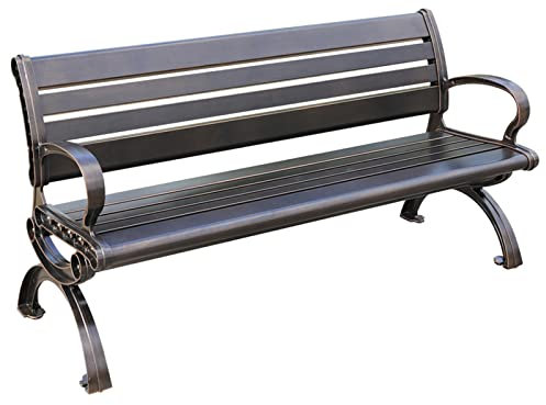 Metall-Parkbank mit Aluminium-Konstruktion, 150 cm, Outdoor-Gartenbank für Parkhofmöbel, rostfreie Außenbank für Veranda
