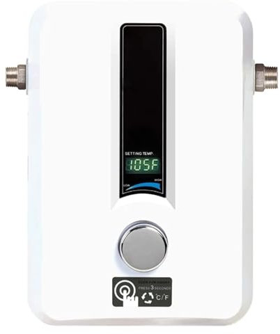 Calentador de agua eléctrico, Calentador De Agua Sin Tanque, Eléctrico, 8 KW - Cantidad 1, 12 X 8 X 4, Agua Caliente Eléctrica Instantánea Sin Tanque, Eficiencia energética