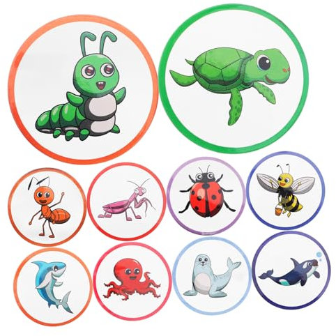 CIYODO Potty Training Pee Stickers for Boys and Girls 10pcs Color Changing Adhesive Pee Targets for Toilet Seat Training and with Cartoon Insect and Ocean Designs