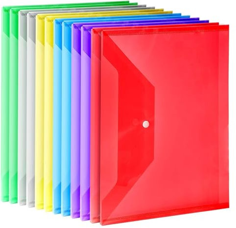 LCKKJHG Transparente A4-Aktentasche, Ordner, Plastikumschläge, durchsichtige Aktenordner, Dokumentenorganisatoren mit Druckknopf, Schul- und Bürobedarf FüR Dokumente Organisieren, BüRobedarf