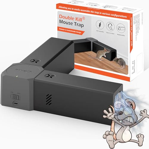 Trappola per Topi Elettrica,Jkevow Trappole per Topi Potente Tensione da 2000V per uccidere i topi all'istante per Casa Hotel Giardino Garage
