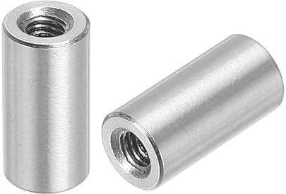 sourcing map M3 runde Verbindungsmuttern aus 304 Edelstahl, 10 mm Länge, Hülsenstange, Bolzenmutter für Halterung, M3 x 10 x 6 mm, 12 Stück