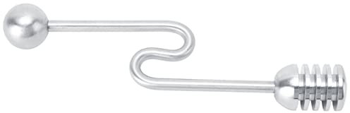 304 Spotrer de cuchara de miel de acero inoxidable, Dipper de miel de diseño en espiral dual con mango ergonómico, palo de mezcla de bebidas múltiples para café de té, cocina