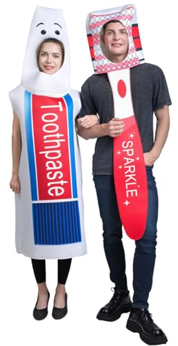 SEA HARE Pasta de dientes para adultos y cepillo de dientes con aspecto de pareja. Ropa creativa para fiestas y fiestas (talla única)