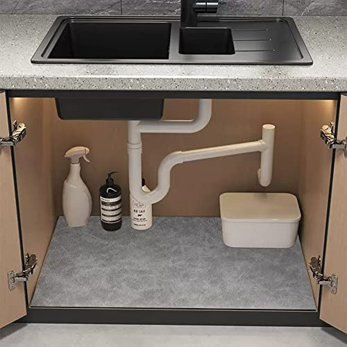 Alfombrilla de fregadero impermeable y absorbente de alta calidad, 60 x 90 cm, protección para muebles de cocina y baño, almohadilla antideslizante para debajo del fregadero, accesorio esencial para