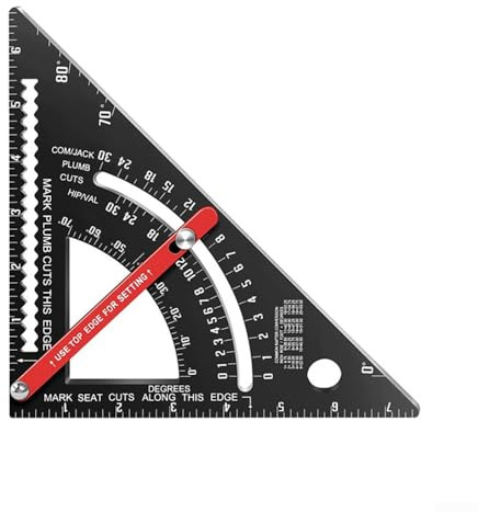 Robuster 17.8 cm Zimmermannswinkel mit Winkelmesserfunktion zur genauen Winkelmessung bei Bauprojekten (17.8 cm Britisch)