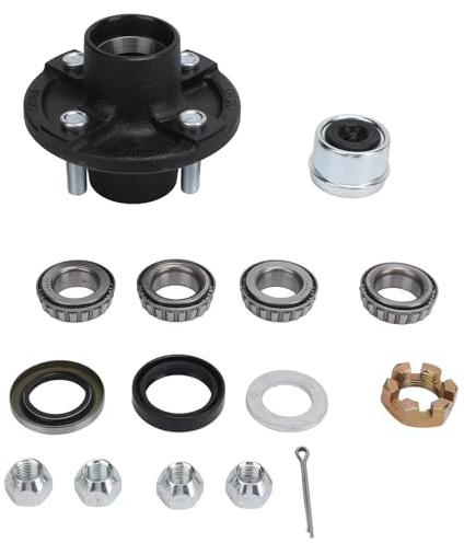 Kit per rimorchio da 2000 libbre 4 su 4 pollici, kit tenditore per rimorchio con carico elevato, mozzi ruote stabili per mandrini diritti da 1 pollice 1-1/16 pollici,
