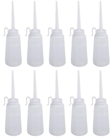 10 bottiglie da 150 ml per olio per macchina da cucire, in plastica, a prova di perdite, con beccuccio ad angolo lungo, per uso domestico industriale, macchine da cucire e