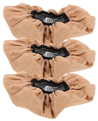 Doppellagige Duschhaube mit Folie, 3 Stück-pack, Khakifarben | Wiederverwendbar, Eva und Folie, Universelle Passform, für Haarpflege und Sauna