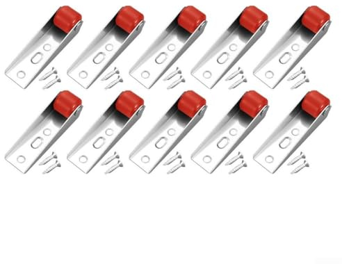Ruote girevoli per mobili con rotolamento silenzioso e morsetti per ruote direzionali, adatte per binari di porte scorrevoli e vari articoli per la casa mobili (10 pezzi, rosso)