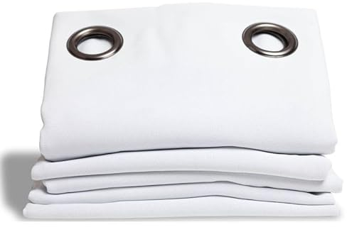 moondream Moondream Vorhang Große Höhe Kapselgehörschutz Wärmedämmung und blickdicht, Polyester, Weiß, 300 x 145 cm