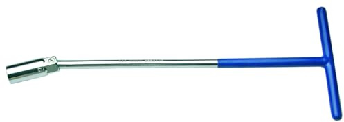 SW-Stahl 03610L Zündkerzenschlüssel 16 mm mit T-Griff & Gelenk | Extra langer Zündkerzeneinsatz mit Gummifangstück - Flexibles Gelenk für Kfz & Motorrad - Stabiles Sechskantprofil