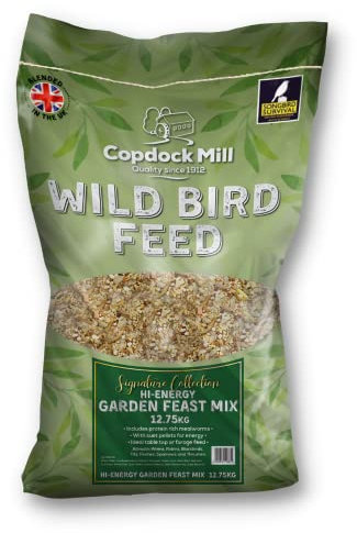 Copdock Mill Garden Feast Wild Bird Seed 12.75kg - High Energy with Sunflower Seeds and Peanuts for Birds - Bird Seeds for Small Garden Birds