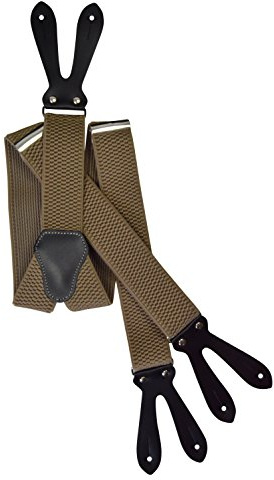 Olata Herren-Hosenträger in Y-Form, Robust, mit Knopf-Lederenden, 40 mm | Robuste 40-mm-Hosenträger in Y-Form mit Knopf-Lederenden und Lederkreuz; sicherer Halt für elegante Kleidung.